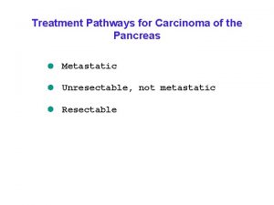 Treatment Pathways for Carcinoma of the Pancreas Metastatic