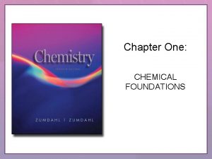 Chapter One CHEMICAL FOUNDATIONS Chemistry An Overview Figure