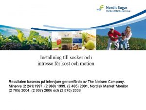 Instllning till socker och intresse fr kost och