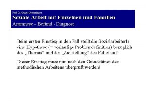 Prof Dr Gnter Gerhardinger Soziale Arbeit mit Einzelnen