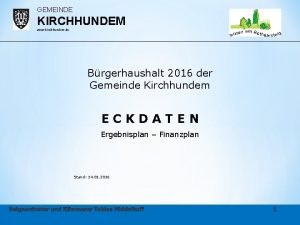 GEMEINDE KIRCHHUNDEM www kirchhundem de Brgerhaushalt 2016 der