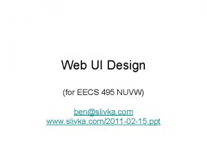 Web UI Design for EECS 495 NUVW benslivka
