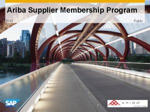 Ariba Supplier Membership Program Public 2014 e only