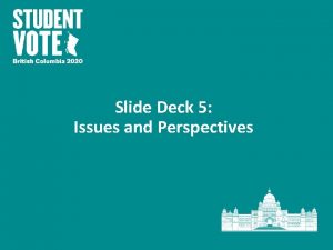 Slide Deck 5 Issues and Perspectives Issues and