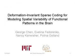 DeformationInvariant Sparse Coding for Modeling Spatial Variability of
