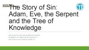 The Story of Sin Adam Eve the Serpent