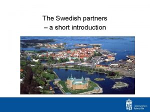 The Swedish partners a short introduction The Swedish