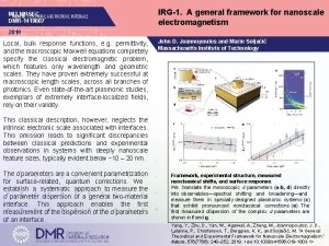 MIT MRSEC DMR1419807 IRG1 A general framework for