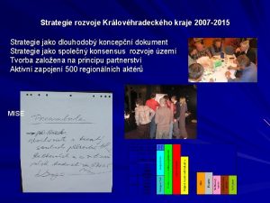 Strategie rozvoje Krlovhradeckho kraje 2007 2015 Strategie jako