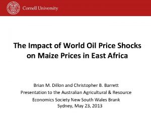 The Impact of World Oil Price Shocks on
