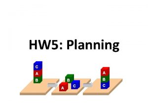 HW 5 Planning PDDL Planning Domain Description Language