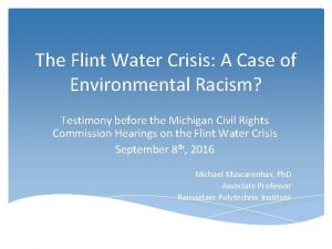 The Flint Water Crisis A Case of Environmental