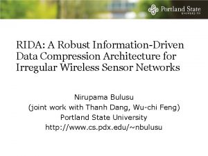 RIDA A Robust InformationDriven Data Compression Architecture for