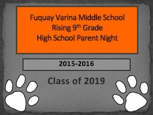 Fuquay Varina Middle School Rising 9 th Grade