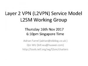 Layer 2 VPN L 2 VPN Service Model
