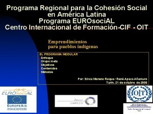 Programa Regional para la Cohesin Social en Amrica