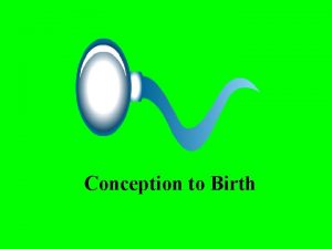 Conception to Birth Conception In order to become