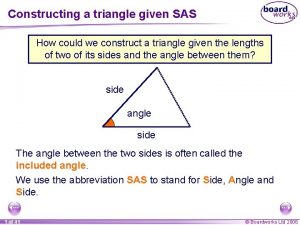 Constructing a triangle given SAS How could we