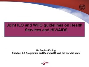 Joint ILO and WHO guidelines on Health Services