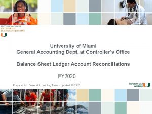 University of Miami General Accounting Dept at Controllers