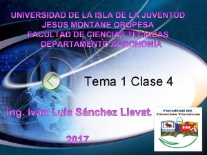 Tema 1 Clase 4 LOGO Mecanizacin Agropecuaria Carrera