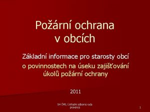 Porn ochrana v obcch Zkladn informace pro starosty