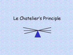 Le Chateliers Principle Ways to change rate of