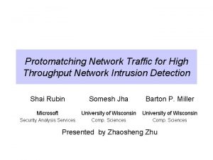 Protomatching Network Traffic for High Throughput Network Intrusion