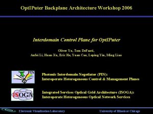 Opt IPuter Backplane Architecture Workshop 2006 Interdomain Control