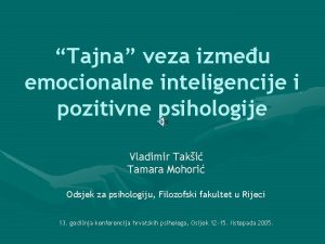 Tajna veza izmeu emocionalne inteligencije i pozitivne psihologije