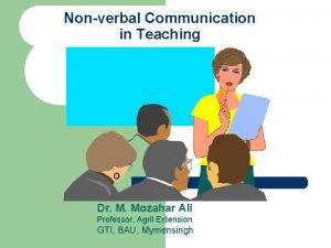 Nonverbal Communication in Teaching Dr M Mozahar Ali