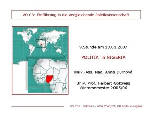 VO C 3 Einfhrung in die Vergleichende Politikwissenschaft