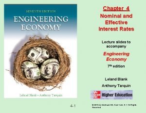 Chapter 4 Nominal and Effective Interest Rates Lecture