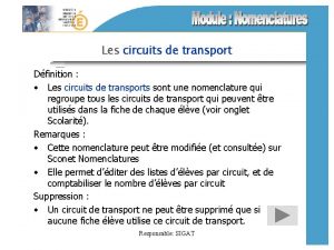 Les circuits de transport Dfinition Les circuits de