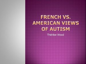 Thrse Wood Autism spectrum disorder ASD and autism