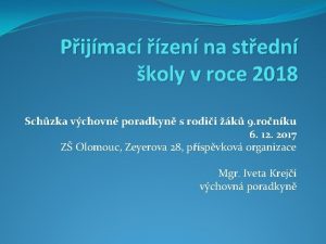 Pijmac zen na stedn koly v roce 2018