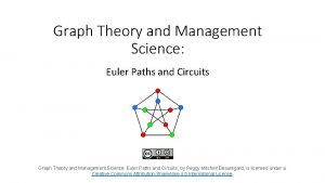 Graph Theory and Management Science Euler Paths and