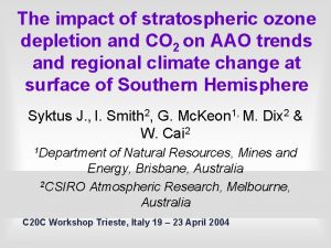 The impact of stratospheric ozone depletion and CO