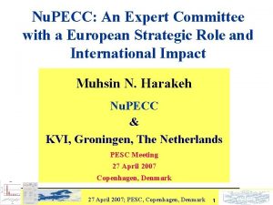 Nu PECC An Expert Committee with a European