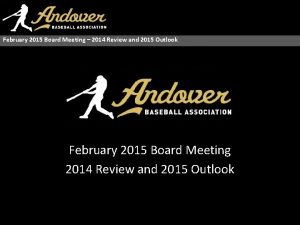 February 2015 Board Meeting 2014 Review and 2015