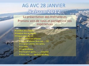 AG AVC 28 JANVIER La prsentation des Instructeurs