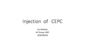 Injection of CEPC Cui Xiaohao AP Group IHEP