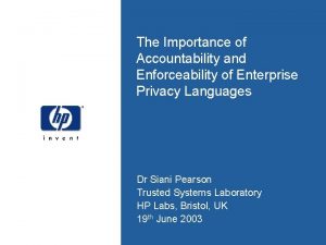 The Importance of Accountability and Enforceability of Enterprise