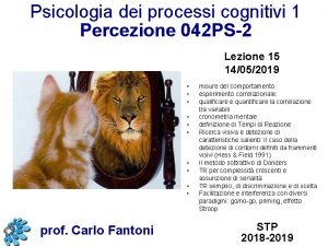 Psicologia dei processi cognitivi 1 Percezione 042 PS2