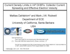 Current Density Limits in In P DHBTs Collector