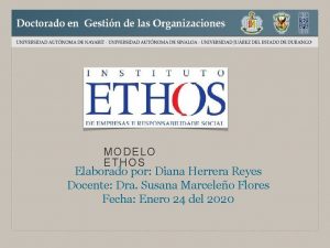 MODELO ETHOS Elaborado por Diana Herrera Reyes Docente