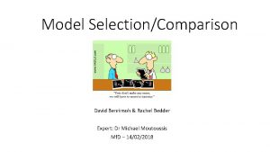 Model SelectionComparison David Benrimoh Rachel Bedder Expert Dr