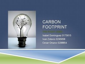 CARBON FOOTPRINT THE RIGHT ONES Isabel Dominguez 0175615