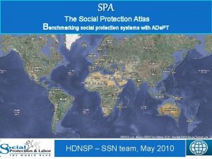 SPA The Social Protection Atlas Benchmarking social protection