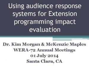 Using audience response systems for Extension programming impact